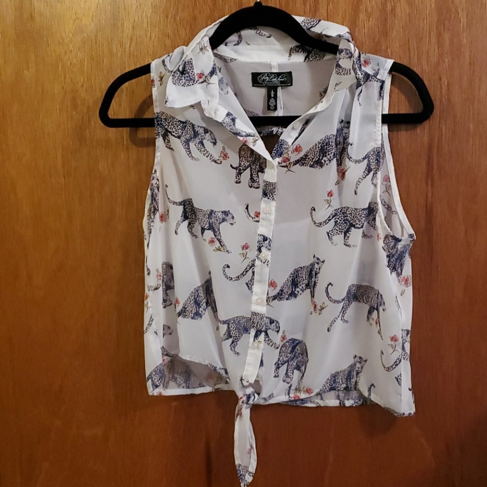 Pretty Little Liars Leopard Knot Tie Top